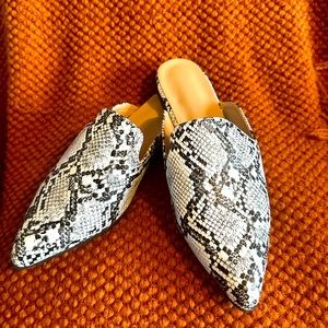Snake skin mules